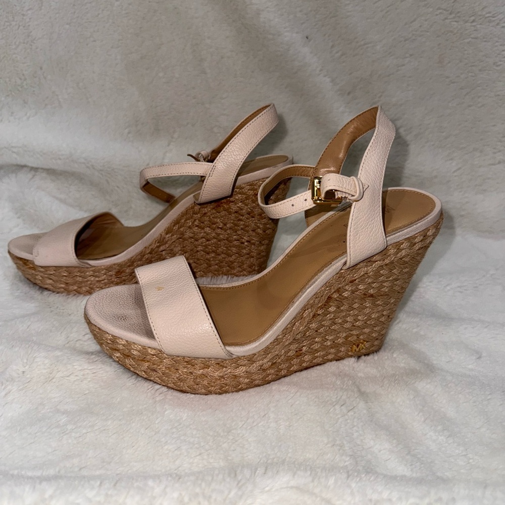 Michael Kors Elegant Cream Wedge Sandals